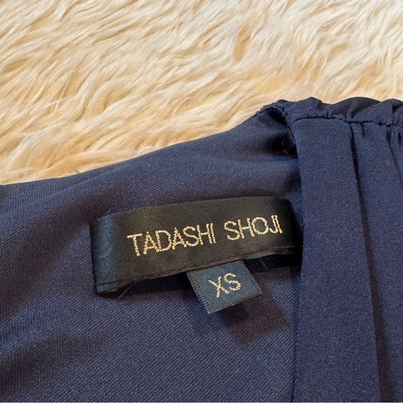 Tadashi Shoji Navy Blue Twist Front Beaded Lace Panel Dress - Size XS - Picture 7 of 7